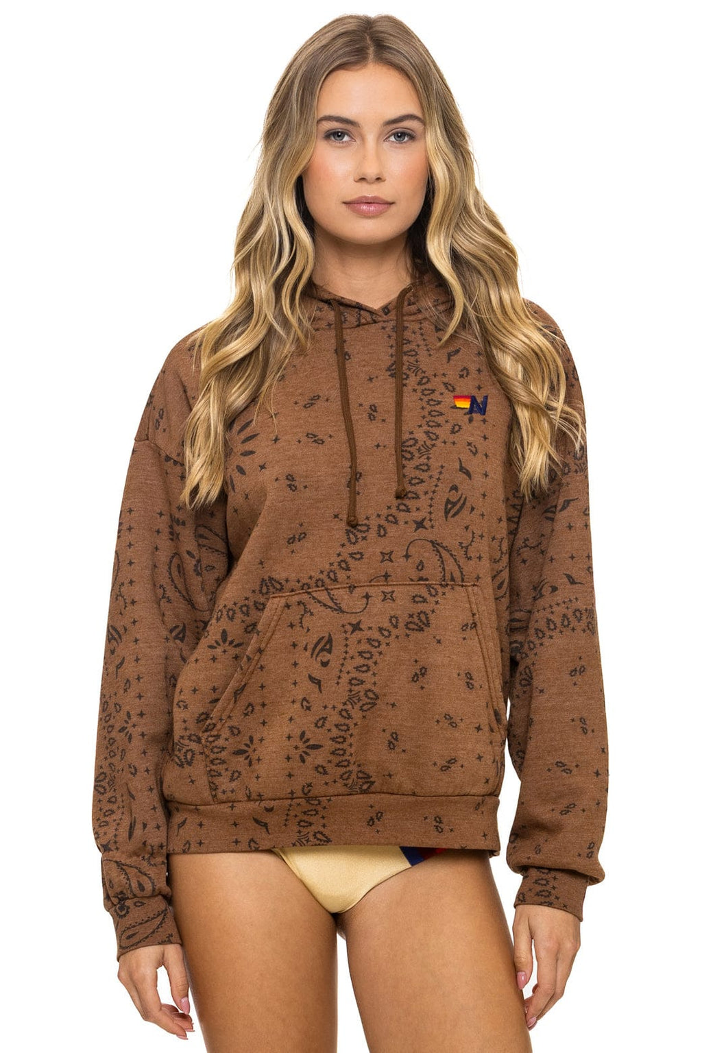 BANDANA RELAXED PULLOVER HOODIE - CINNAMON