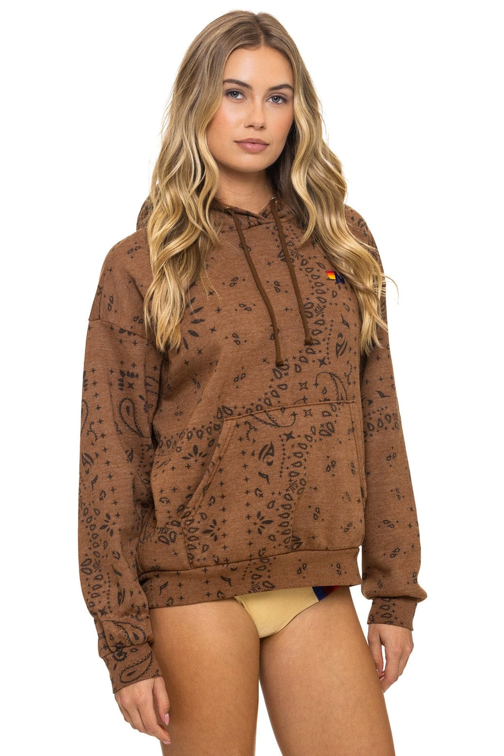 BANDANA RELAXED PULLOVER HOODIE - CINNAMON