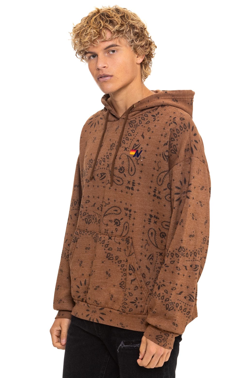 BANDANA RELAXED PULLOVER HOODIE - CINNAMON