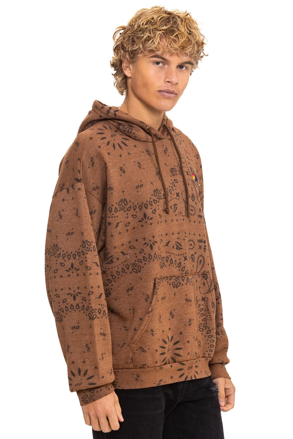 BANDANA RELAXED PULLOVER HOODIE - CINNAMON