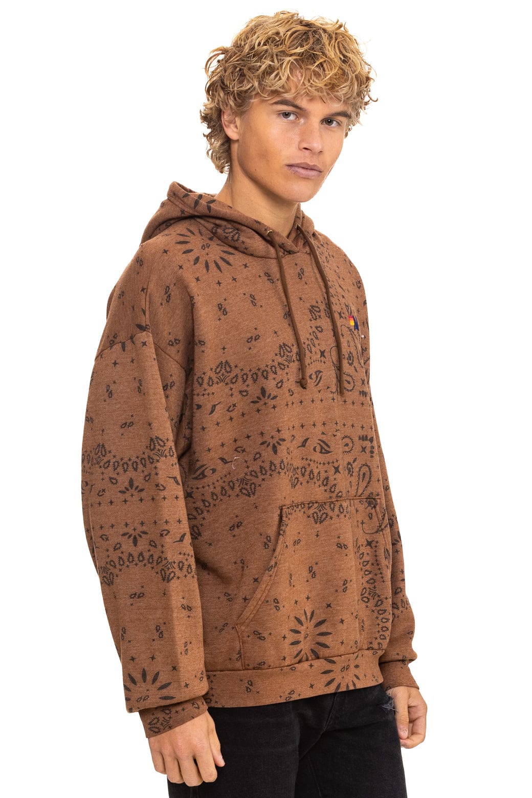 BANDANA RELAXED PULLOVER HOODIE - CINNAMON
