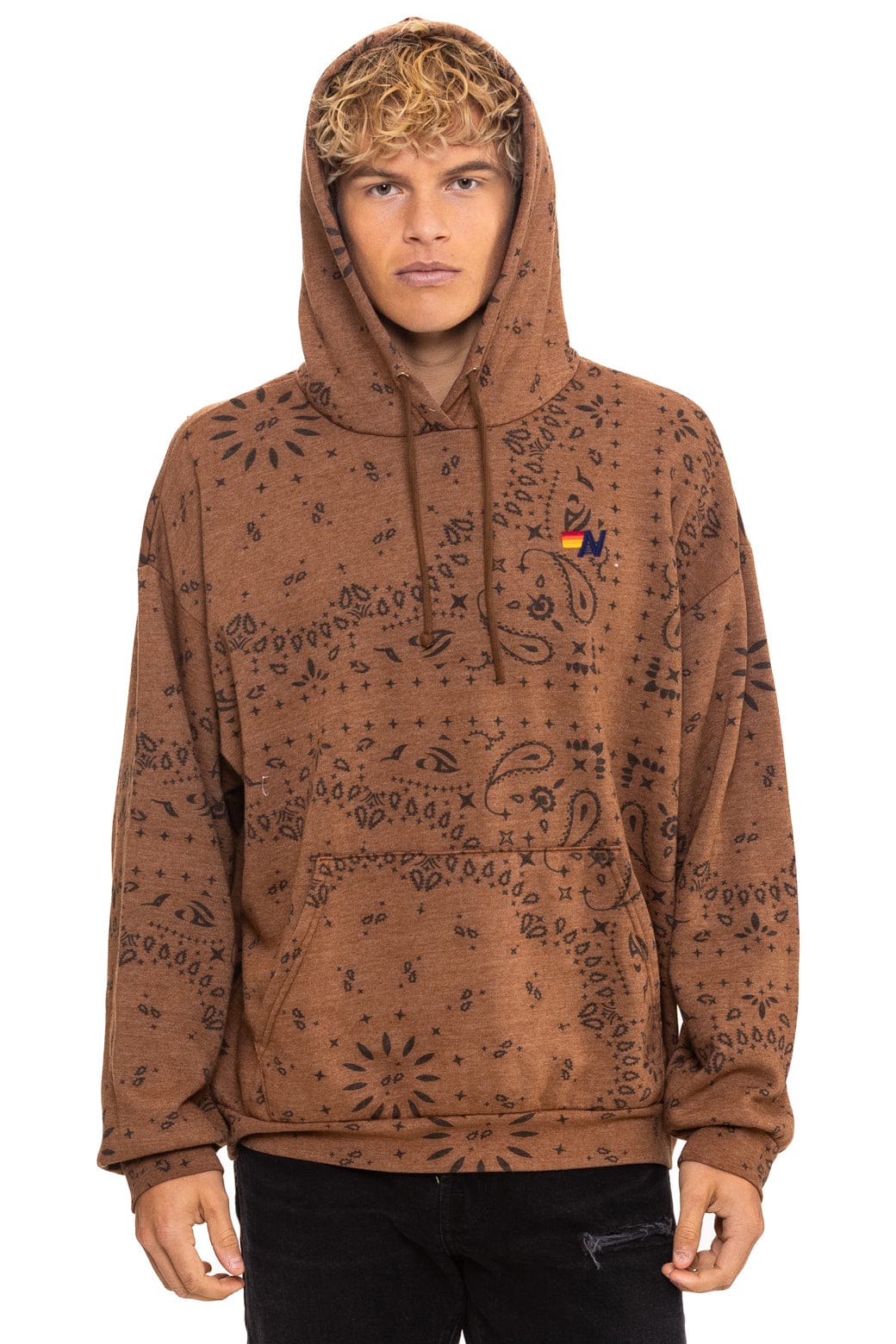BANDANA RELAXED PULLOVER HOODIE - CINNAMON