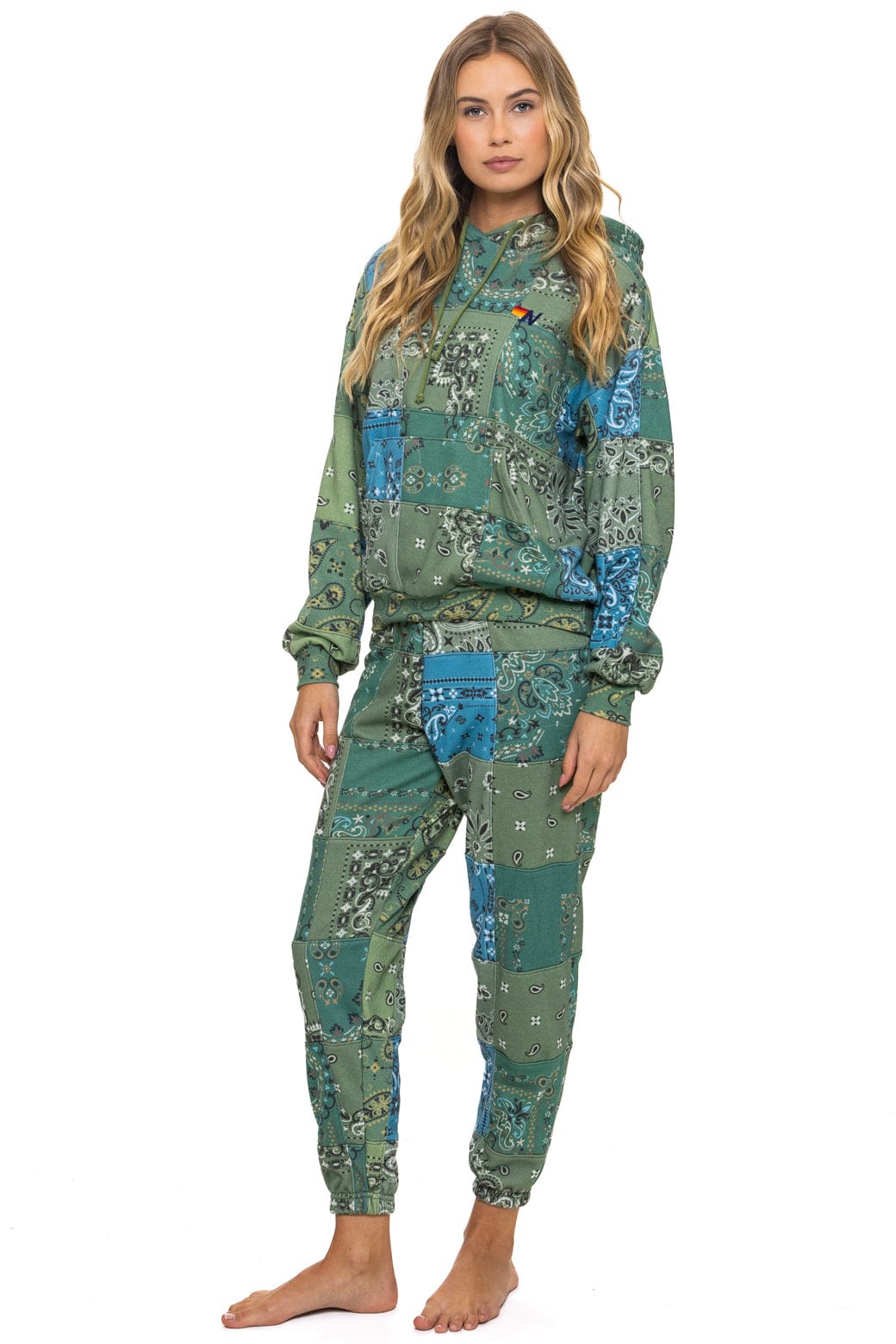 BANDANA QUILTED SWEATPANTS - GREEN