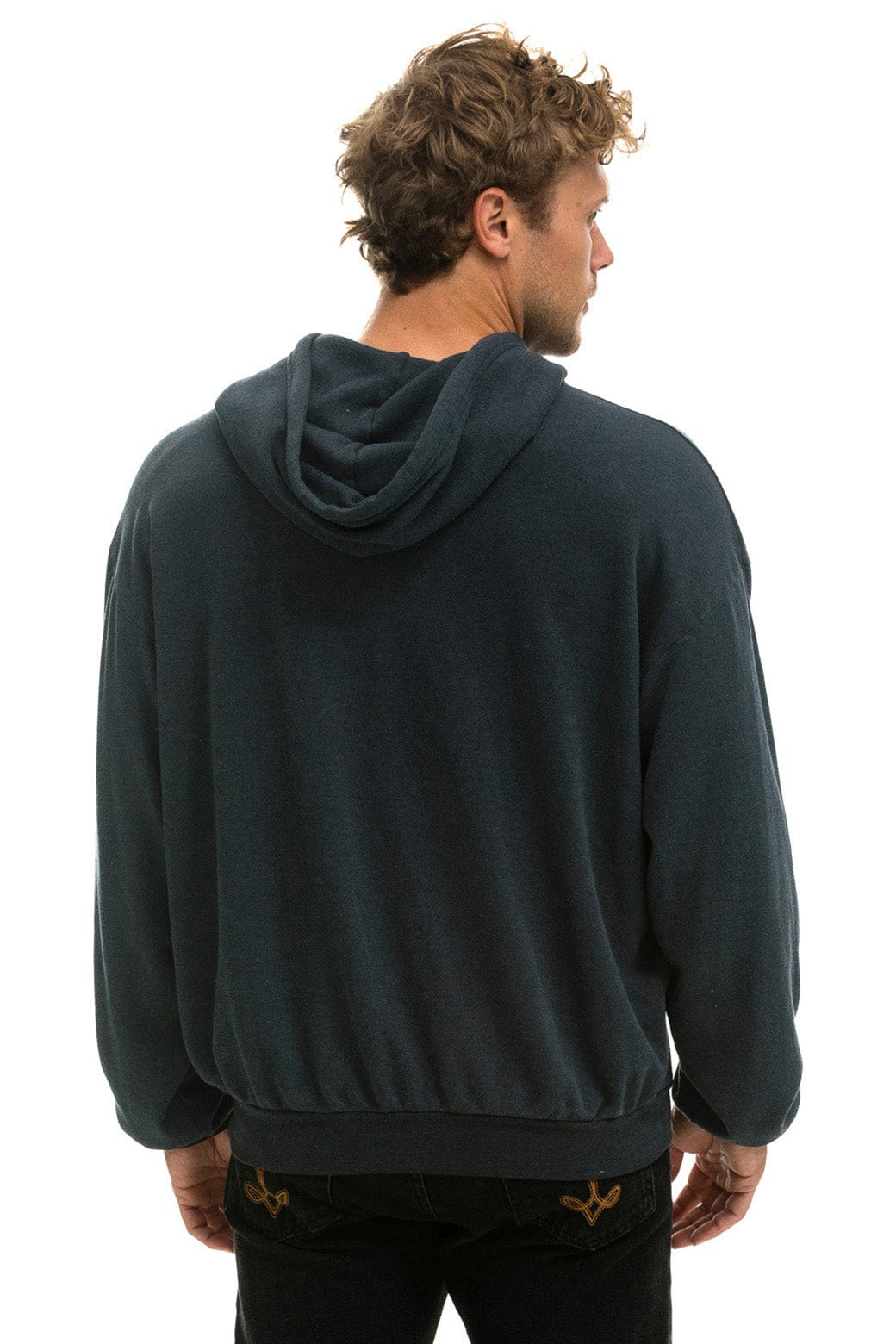 WAVE STRIPE 4 PULLOVER HOODIE RELAXED - CHARCOAL CHARCOAL