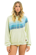 WAVE STRIPE 4 PULLOVER HOODIE RELAXED - LIME CREAM SEAFOAM
