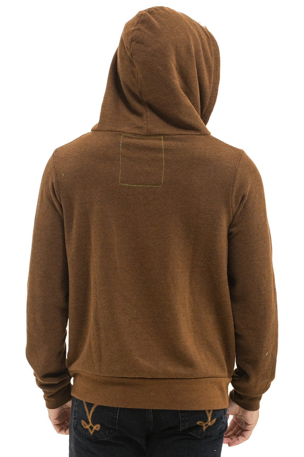 5 STRIPE HOODIE - CHOCOLATE WHITE NEON