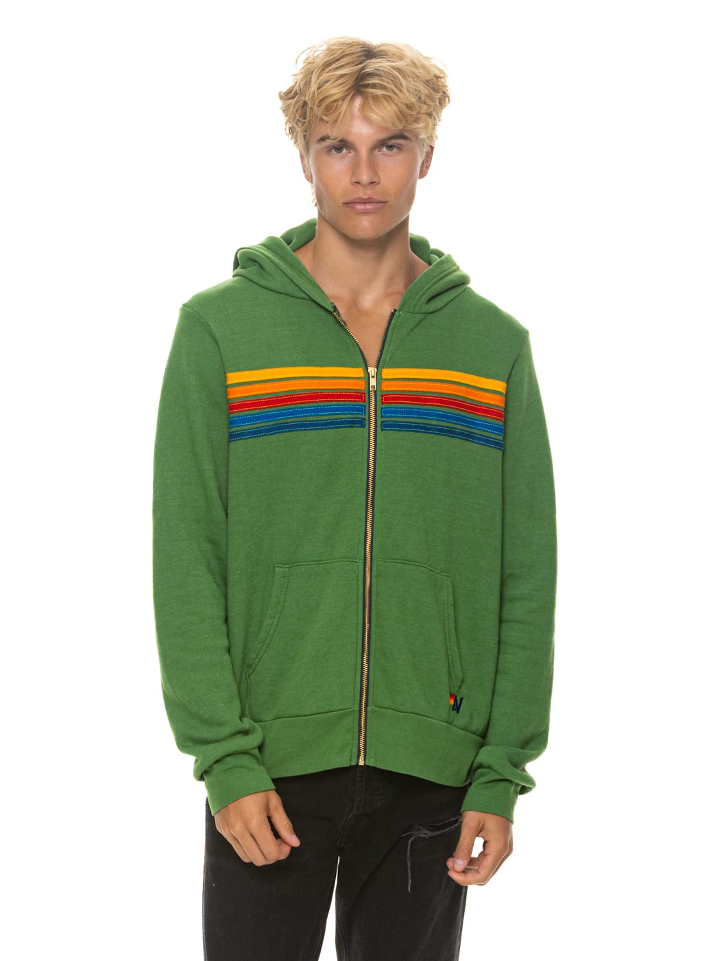 5 STRIPE HOODIE - JUNGLE GREEN