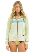 5 STRIPE HOODIE - LIME CREAM SEAFOAM