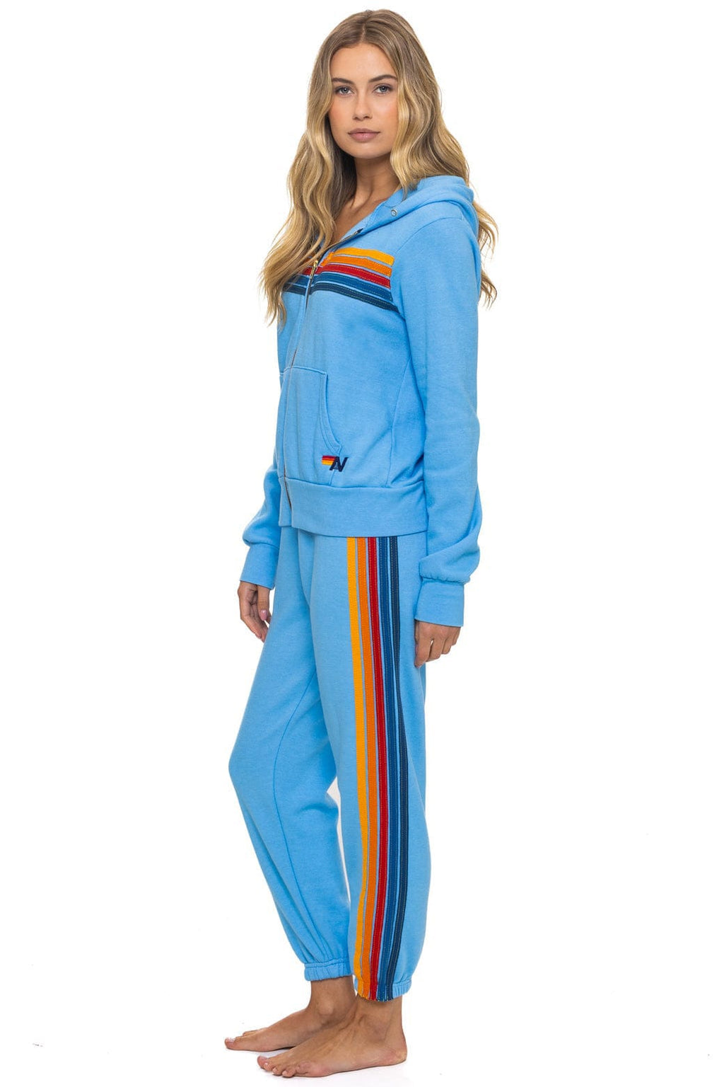 5 STRIPE HOODIE - SKY