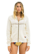 5 STRIPE HOODIE - VINTAGE WHITE WHITE GREY