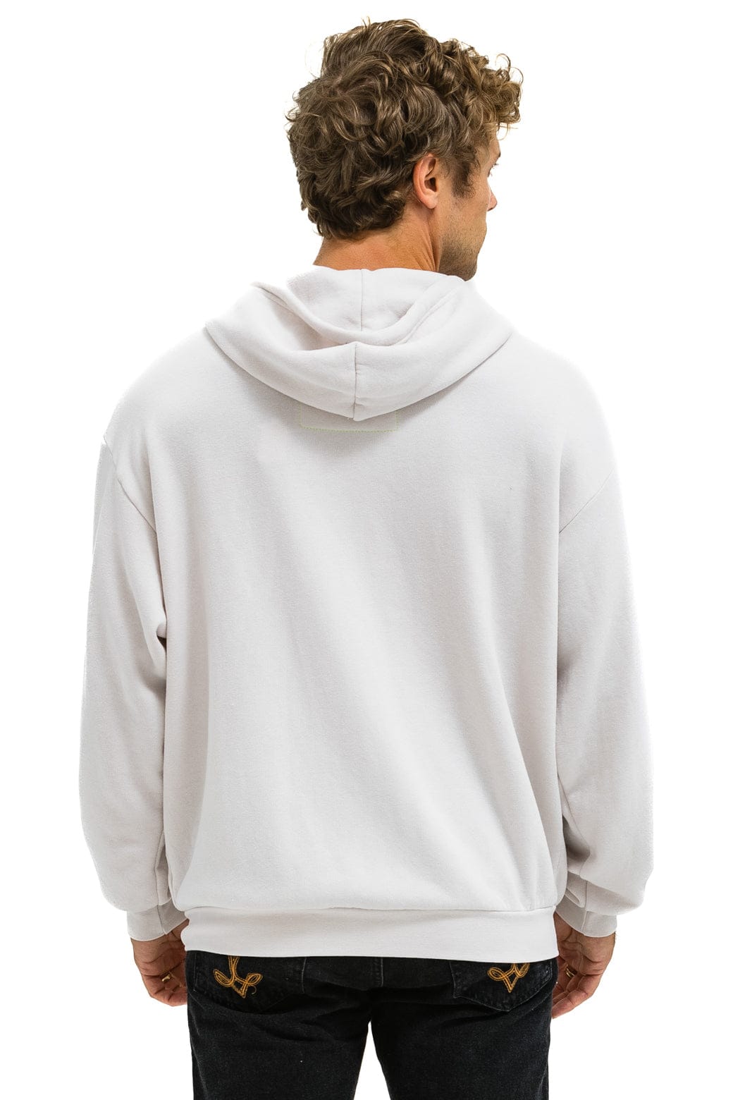 5 STRIPE RELAXED ZIP HOODIE - DOVE GREY WHITE GREY