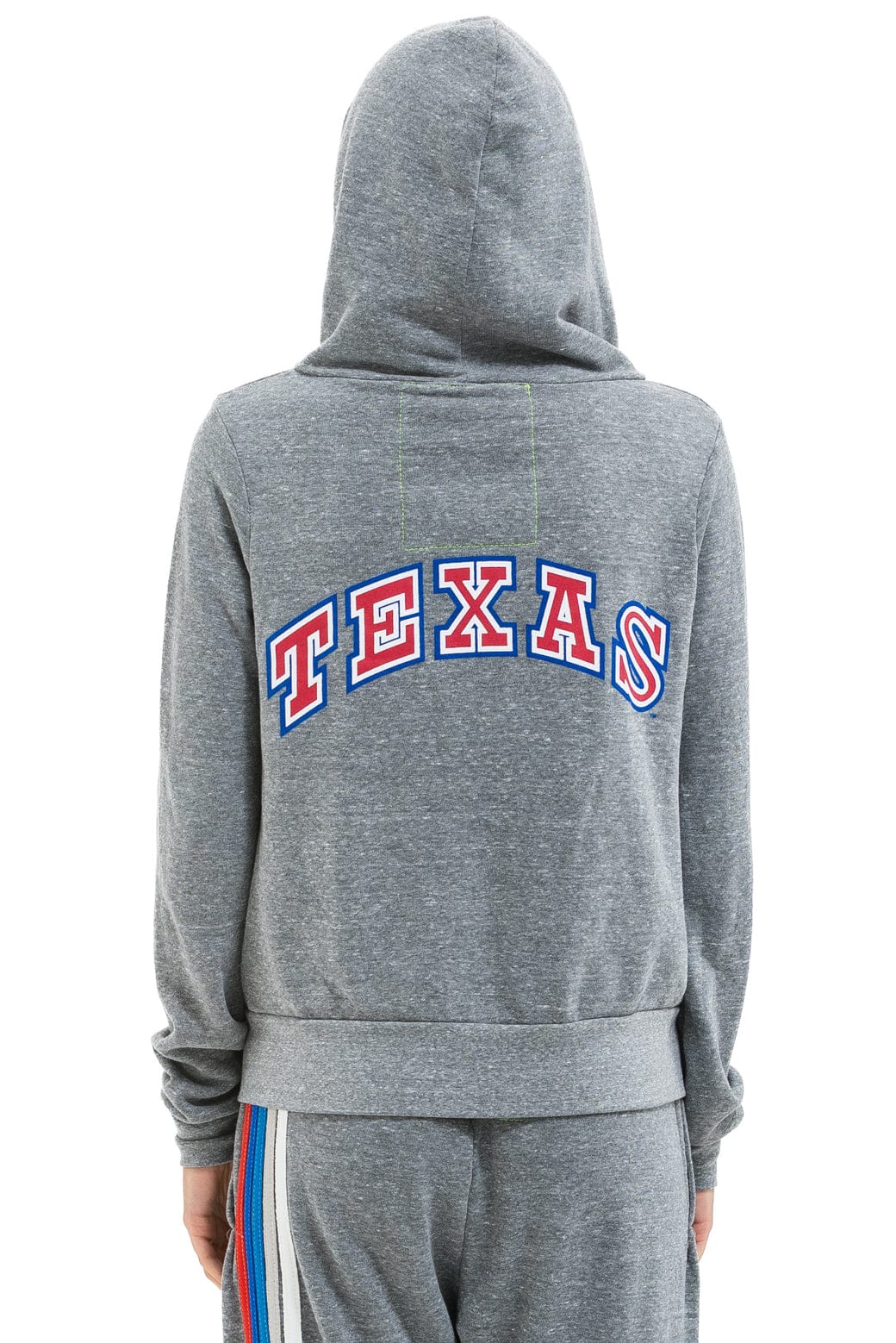 TEXAS RANGERS 5 STRIPE ZIP HOODIE - HEATHER GREY USA
