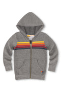KIDS 5 STRIPE HOODIE - HEATHER GREY
