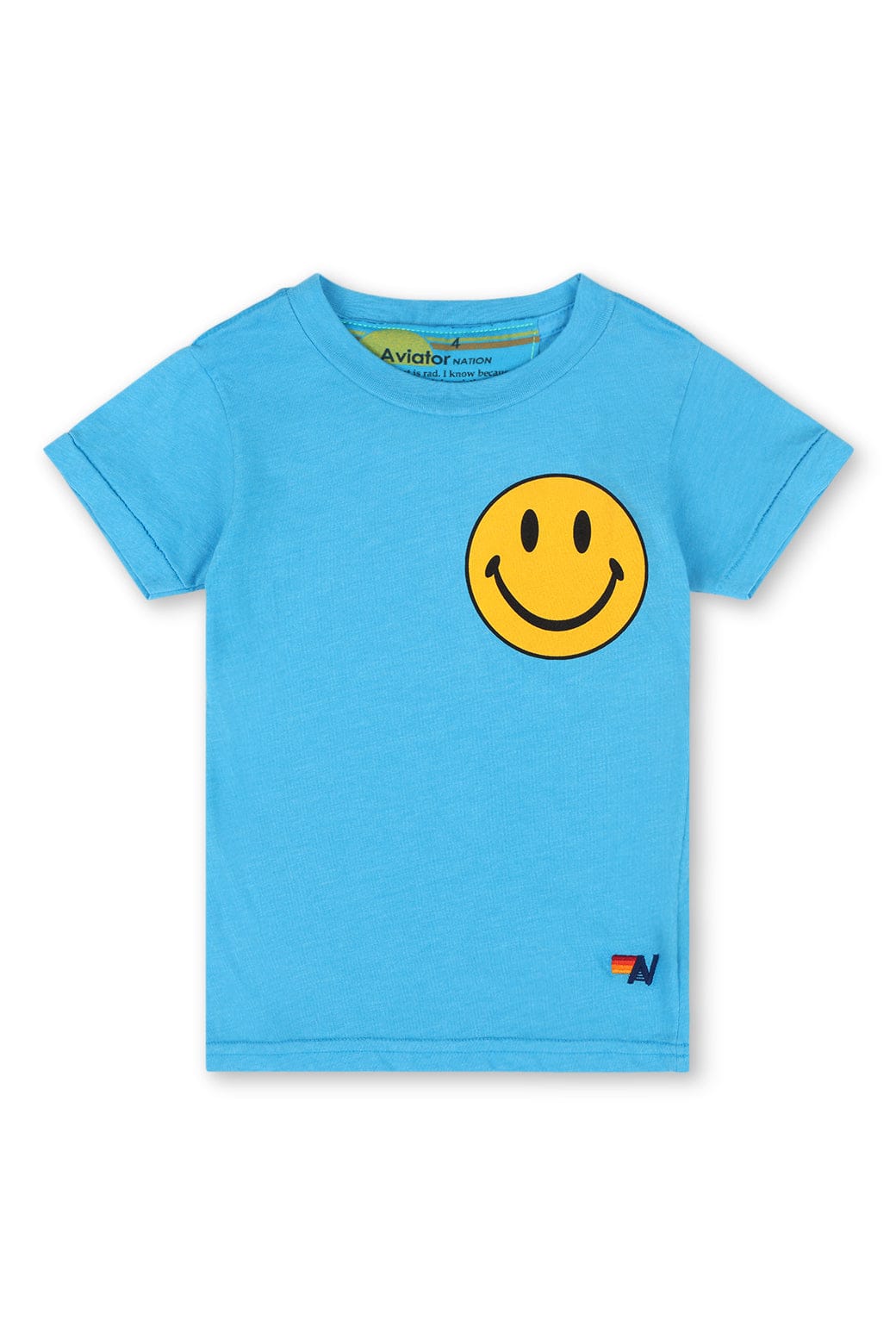 KIDS SMILEY 2 TEE - NEON BLUE