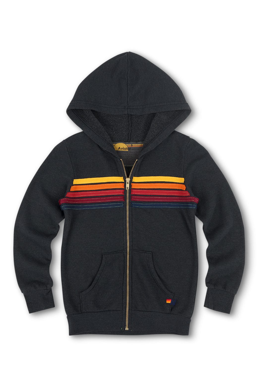 KIDS 5 STRIPE HOODIE - CHARCOAL
