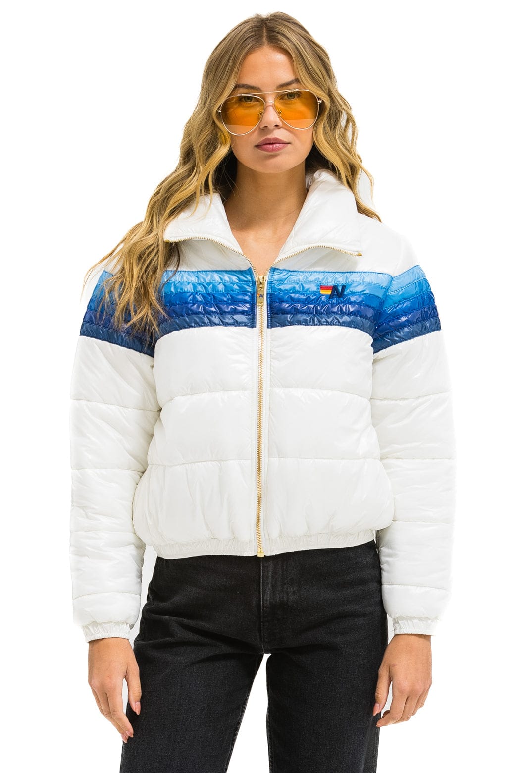 5 STRIPE APRES JACKET - GLOSSY WHITE BLUE STRIPES