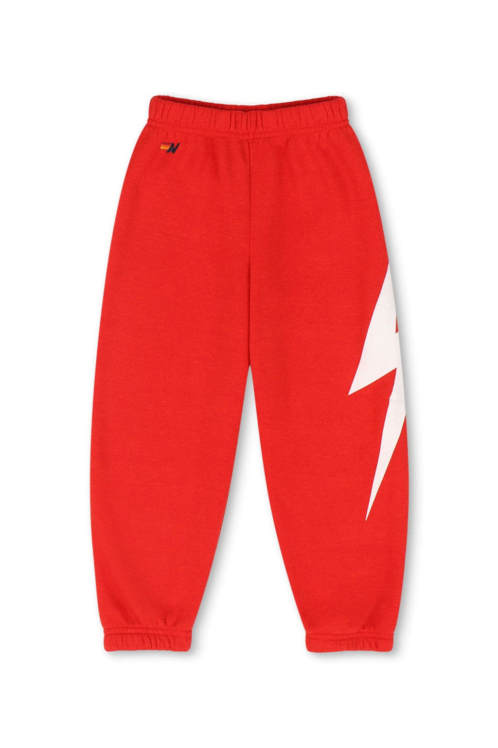 KIDS BOLT PRINT SWEATPANTS - RED WHITE