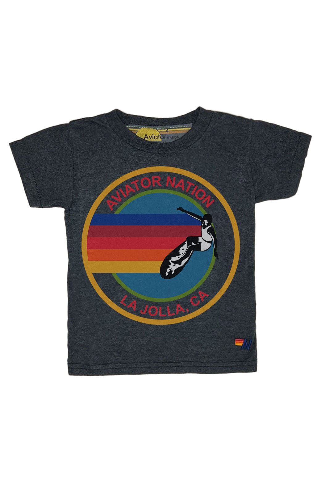 KIDS AVIATOR NATION LA JOLLA TEE - CHARCOAL