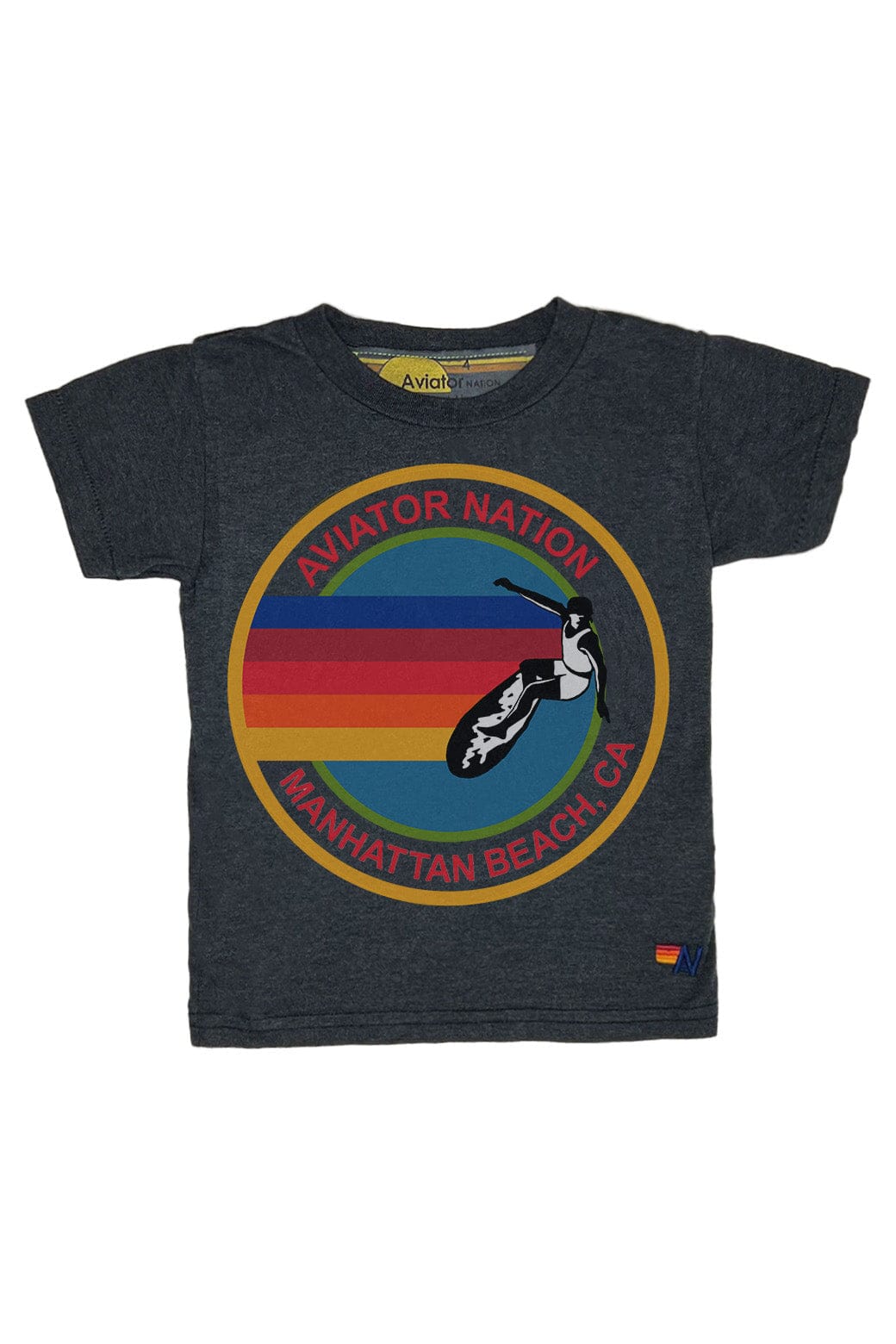 KIDS AVIATOR NATION MANHATTAN BEACH TEE - CHARCOAL