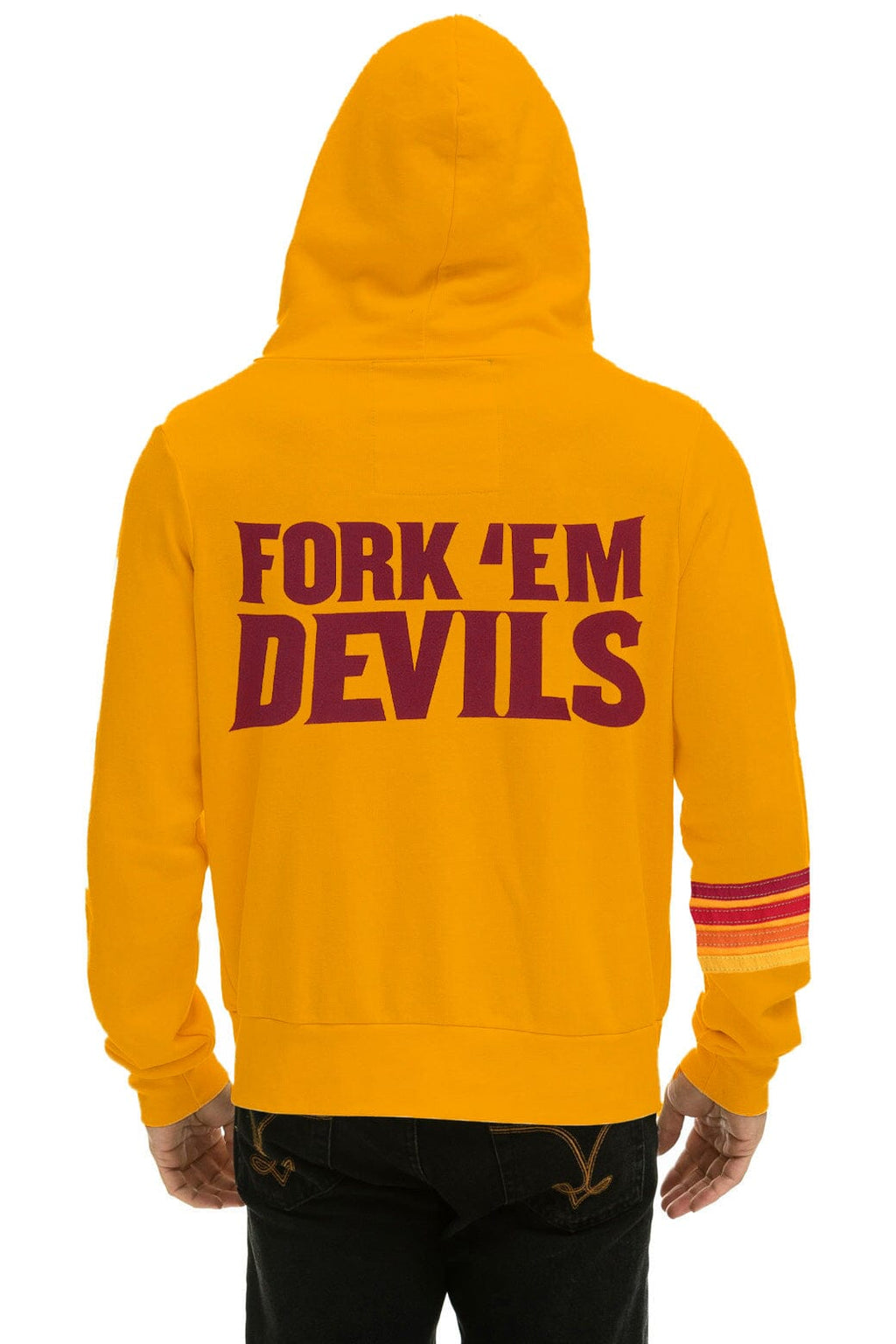 ASU FORK EM DEVILS ZIP HOODIE - GOLD