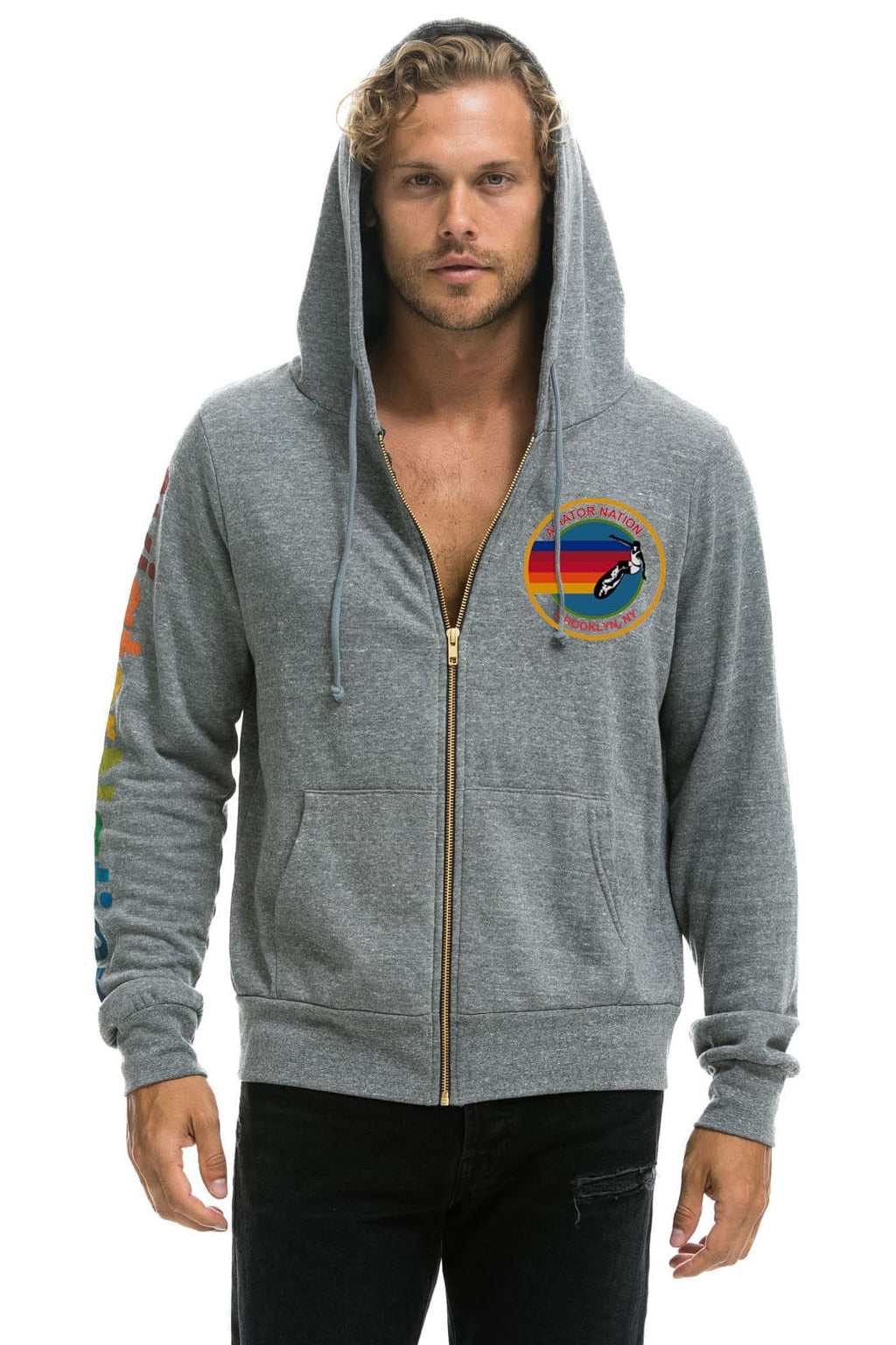 AVIATOR NATION BROOKLYN HOODIE - HEATHER GREY
