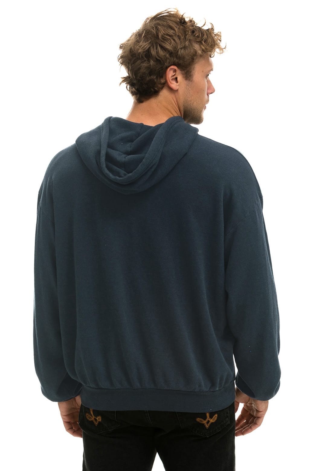 BOLT STITCH RELAXED PULLOVER HOODIE - CHARCOAL