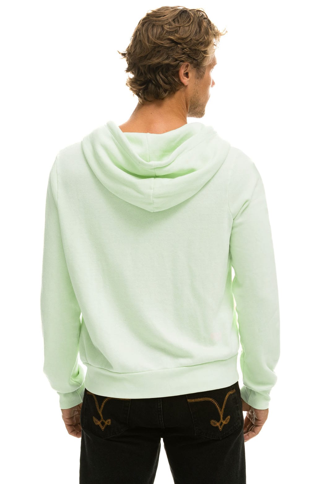5 STRIPE HOODIE - LIME CREAM SEAFOAM