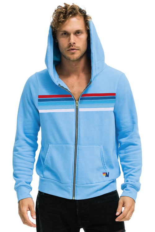 5 STRIPE AMERICA ZIP HOODIE - SKY USA