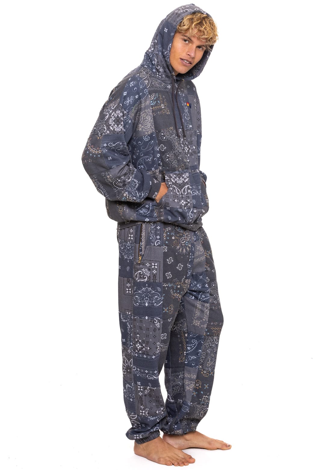 BANDANA QUILTED SWEATPANTS - CHARCOAL