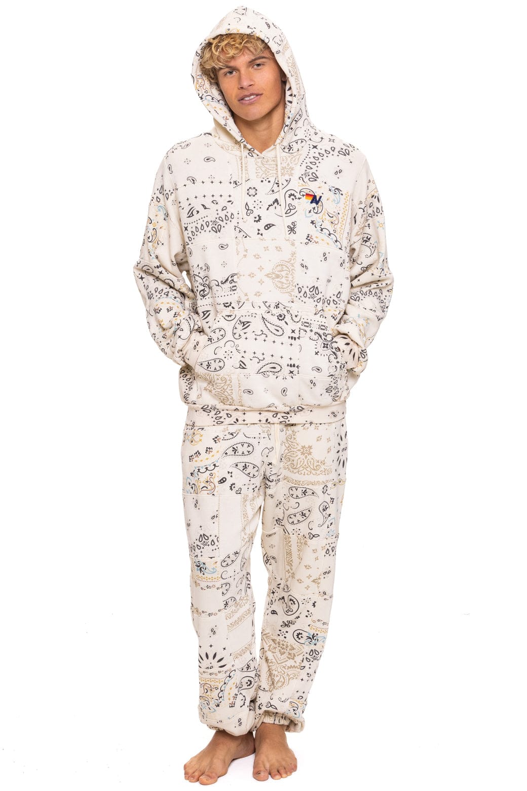 BANDANA QUILTED SWEATPANTS - VINTAGE WHITE