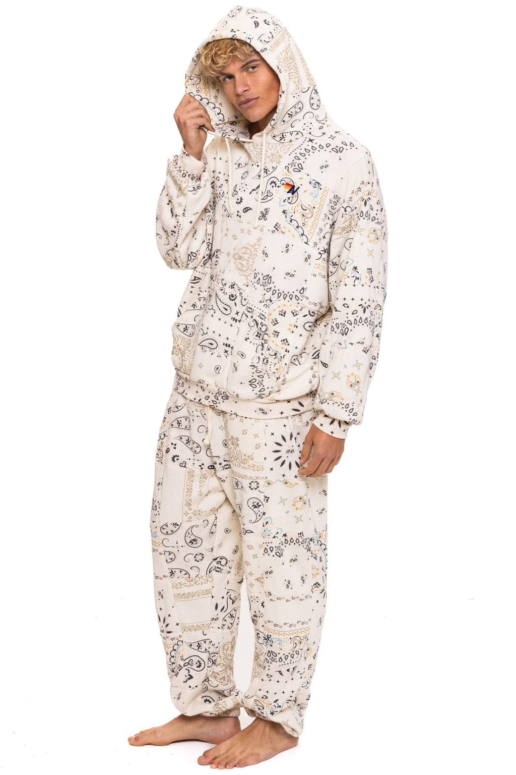 BANDANA QUILTED SWEATPANTS - VINTAGE WHITE