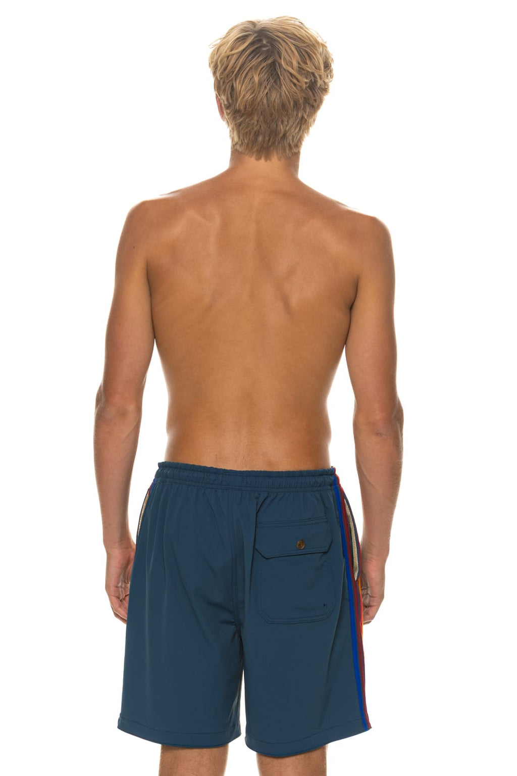 MENS 5 STRIPE FLEX SHORTS 7 INCH - DEEP OCEAN