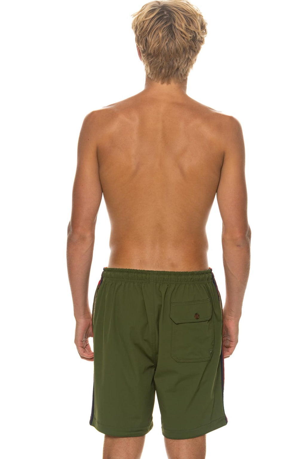 MENS 5 STRIPE FLEX SHORTS 7 INCH - GARDEN GREEN