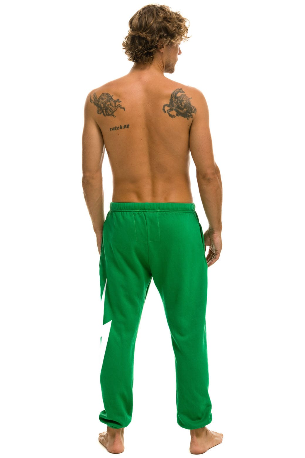 BOLT STITCH UNISEX SWEATPANTS - KELLY GREEN WHITE