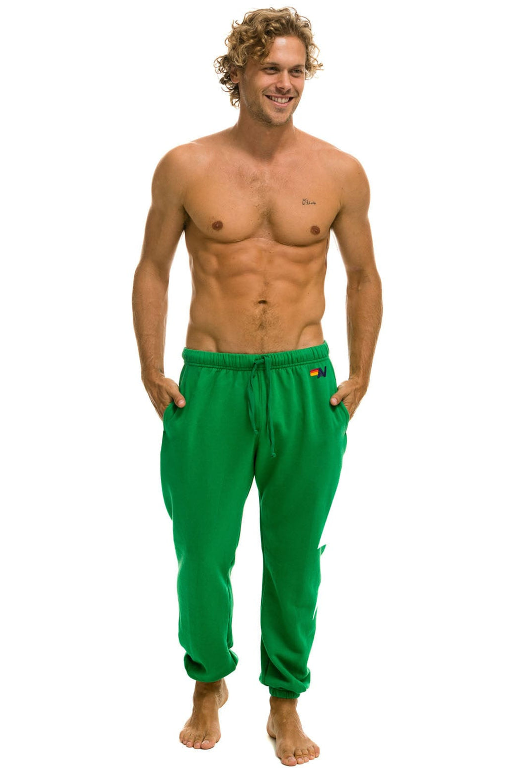BOLT STITCH UNISEX SWEATPANTS - KELLY GREEN WHITE