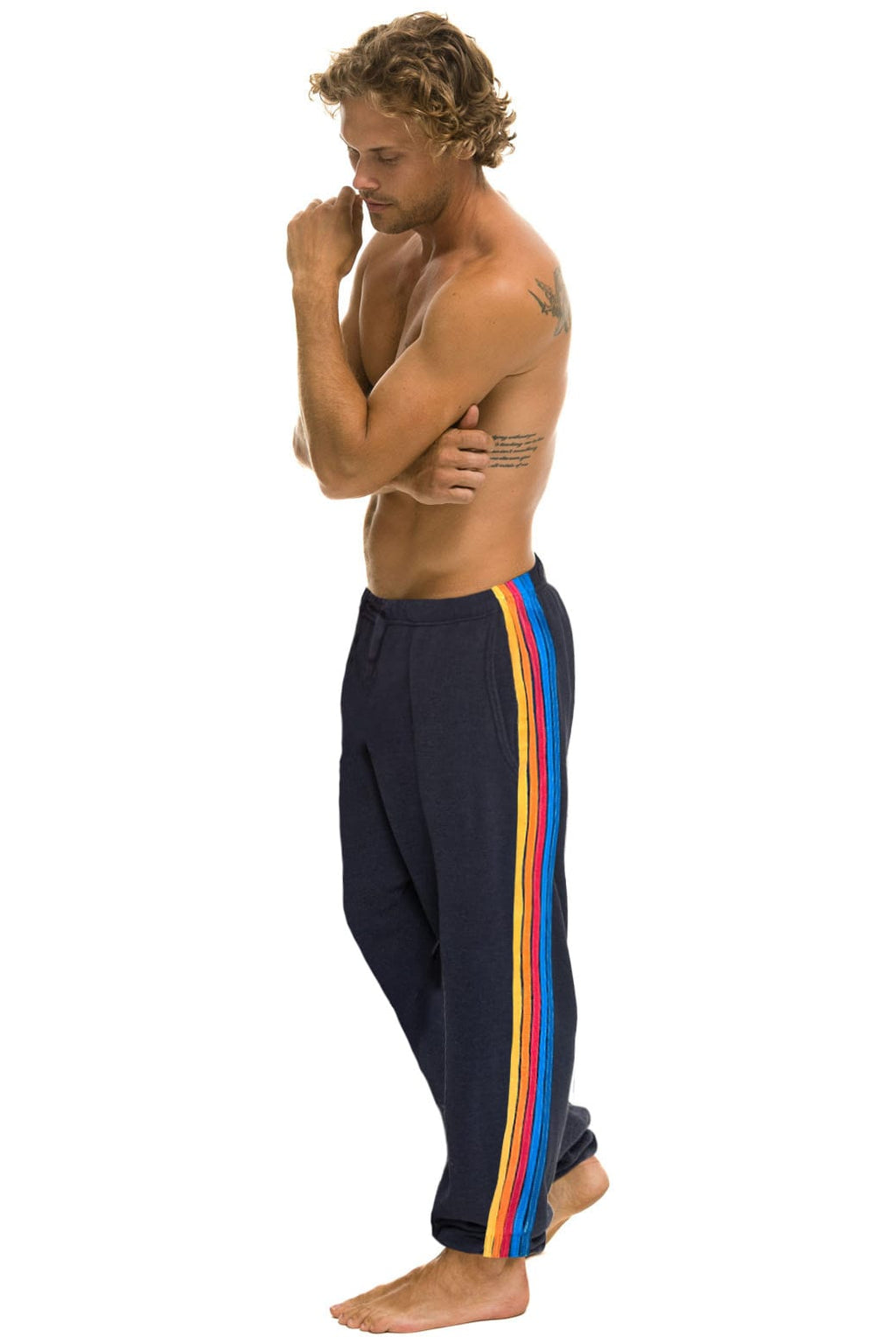 5 STRIPE SWEATPANTS - CHARCOAL