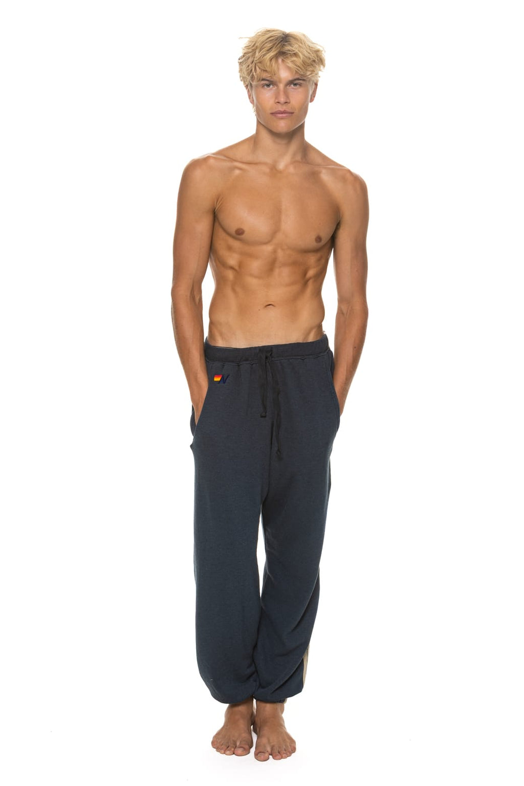 5 STRIPE SWEATPANTS - CHARCOAL GREY