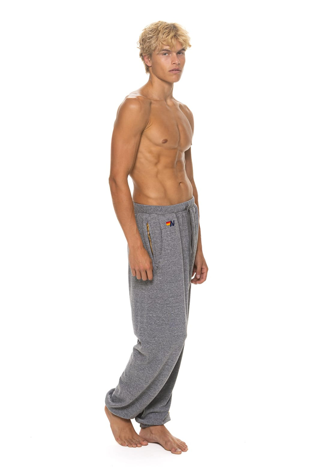 5 STRIPE SWEATPANTS - HEATHER GREY