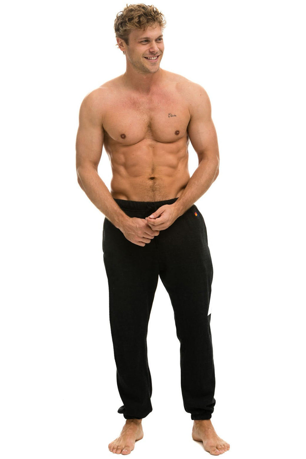 BOLT PRINT SWEATPANTS - BLACK WHITE