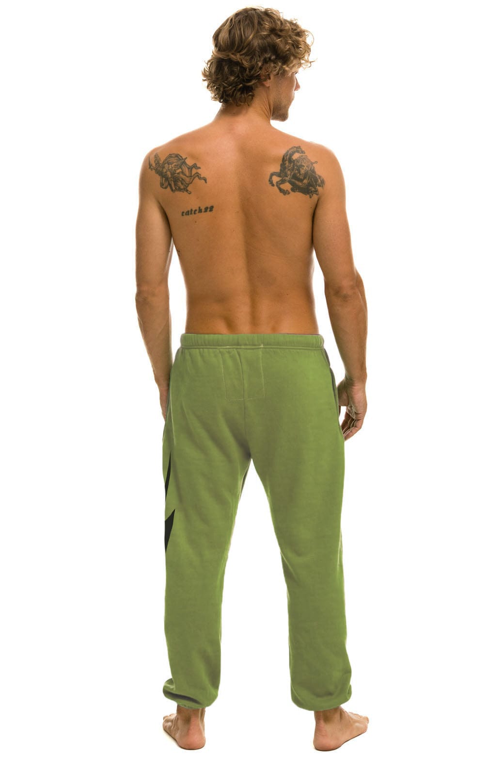 BOLT PRINT UNISEX SWEATPANTS - JUNGLE GREEN