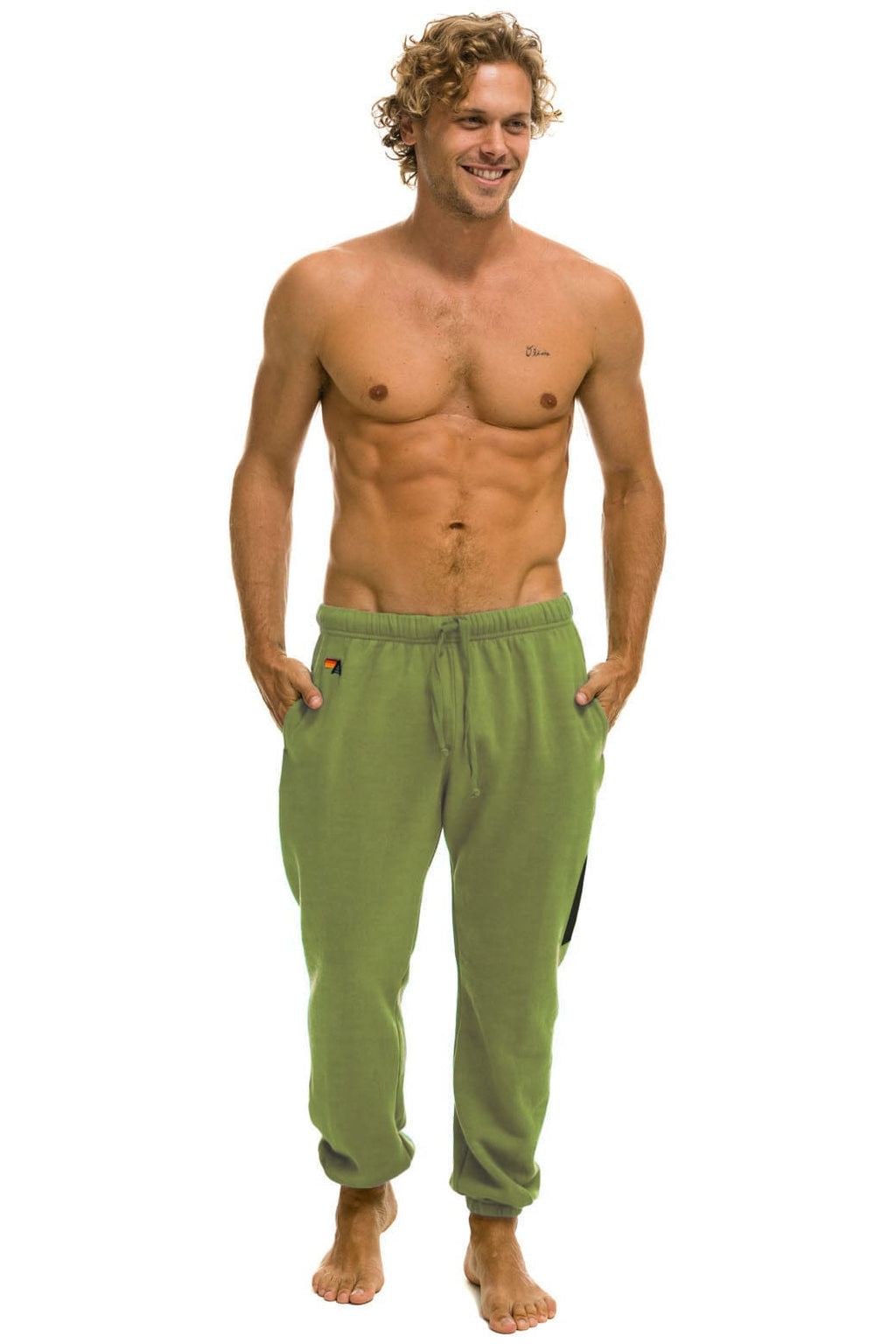 BOLT PRINT UNISEX SWEATPANTS - JUNGLE GREEN