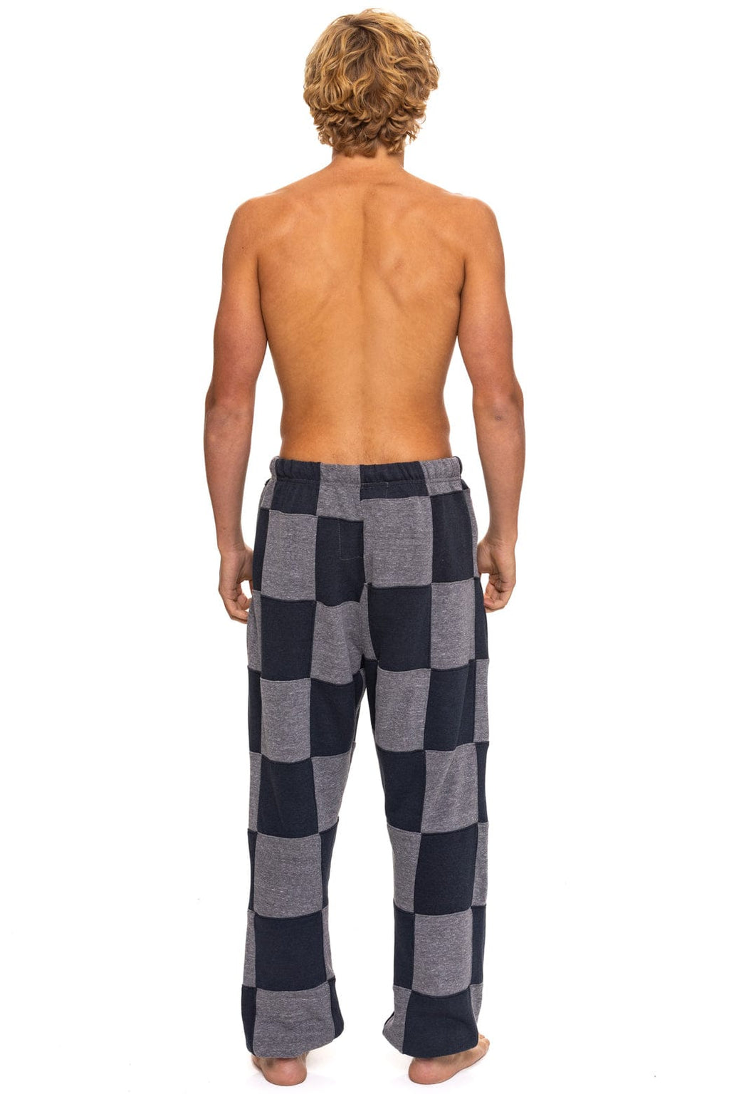 CHECK QUILTED SWEATPANTS - HEATHER CHARCOAL