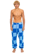CHECK QUILTED SWEATPANTS - SKY ADVENTURE BLUE