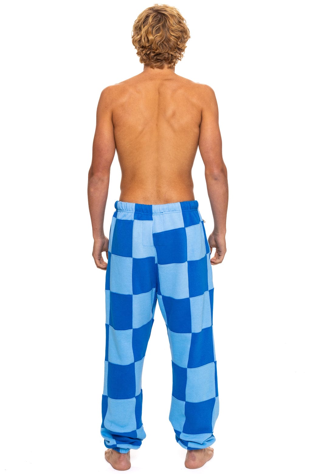 CHECK QUILTED SWEATPANTS - SKY ADVENTURE BLUE
