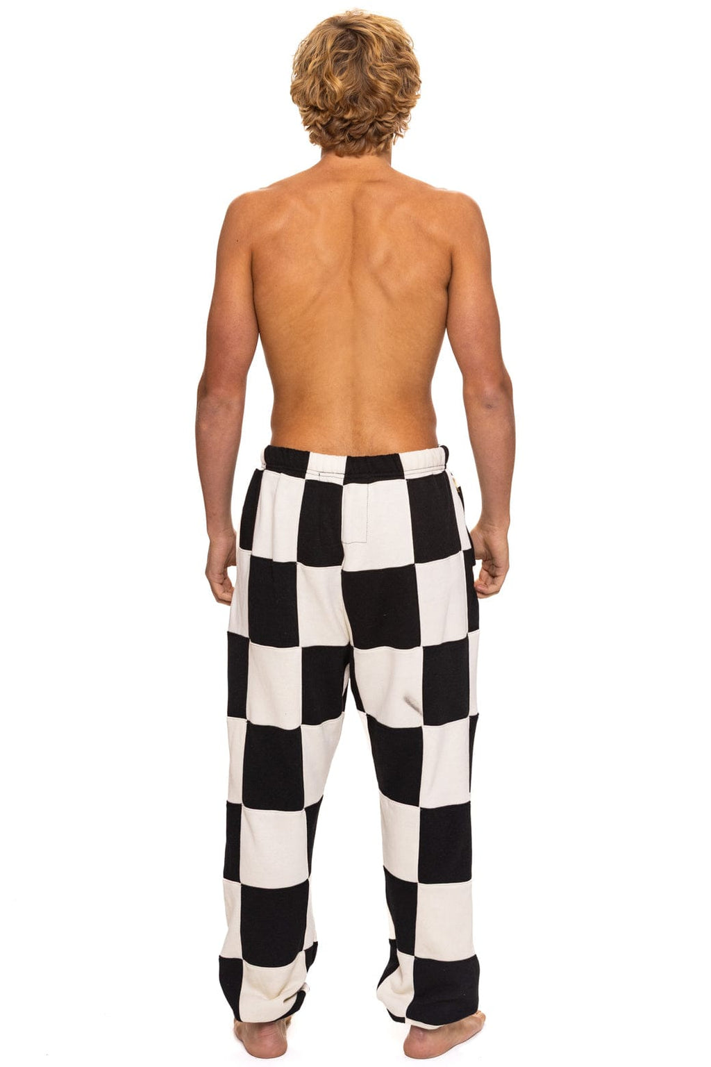 CHECK QUILTED SWEATPANTS - VINTAGE WHITE BLACK