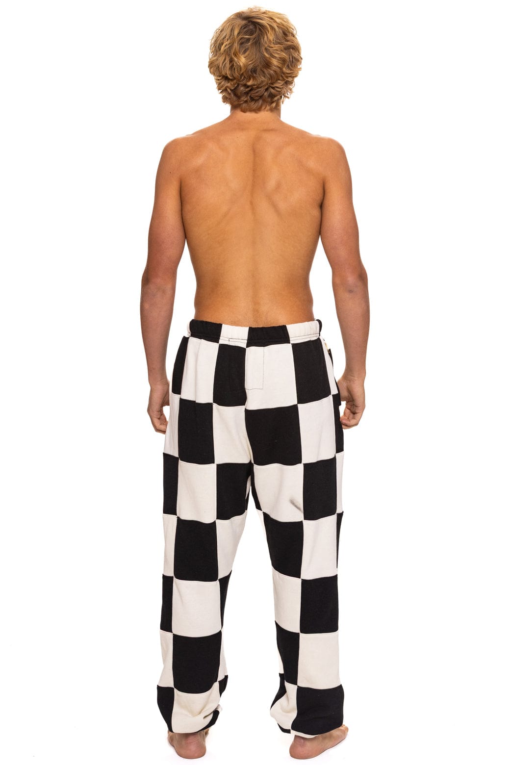 CHECK QUILTED SWEATPANTS - VINTAGE WHITE BLACK