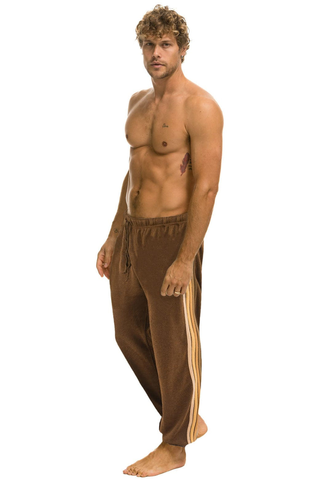 5 STRIPE SWEATPANTS - CHOCOLATE ESPRESSO