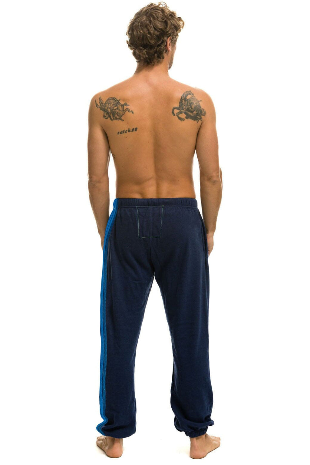 5 STRIPE SWEATPANTS - NAVY BLUE