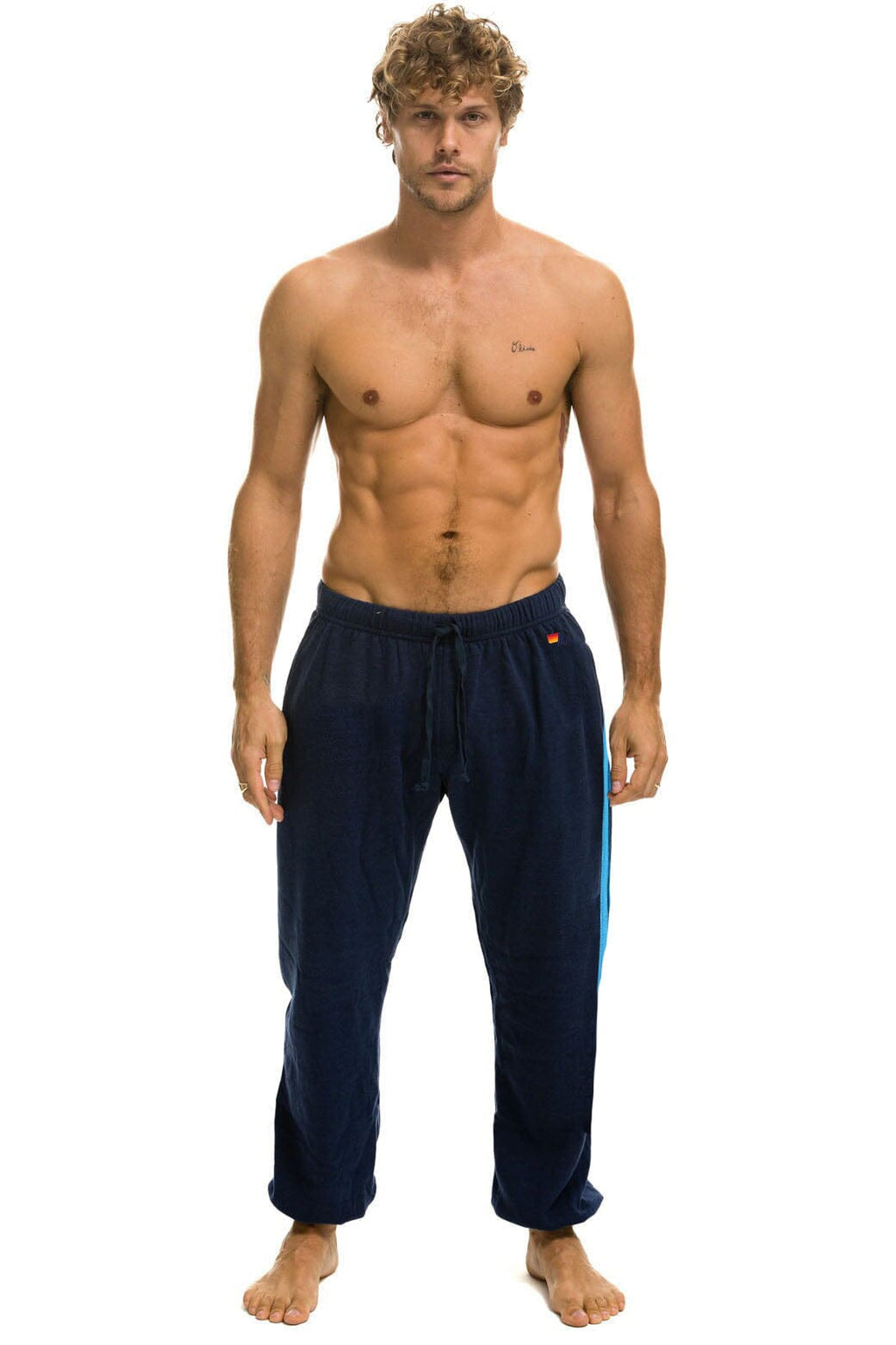 5 STRIPE SWEATPANTS - NAVY BLUE
