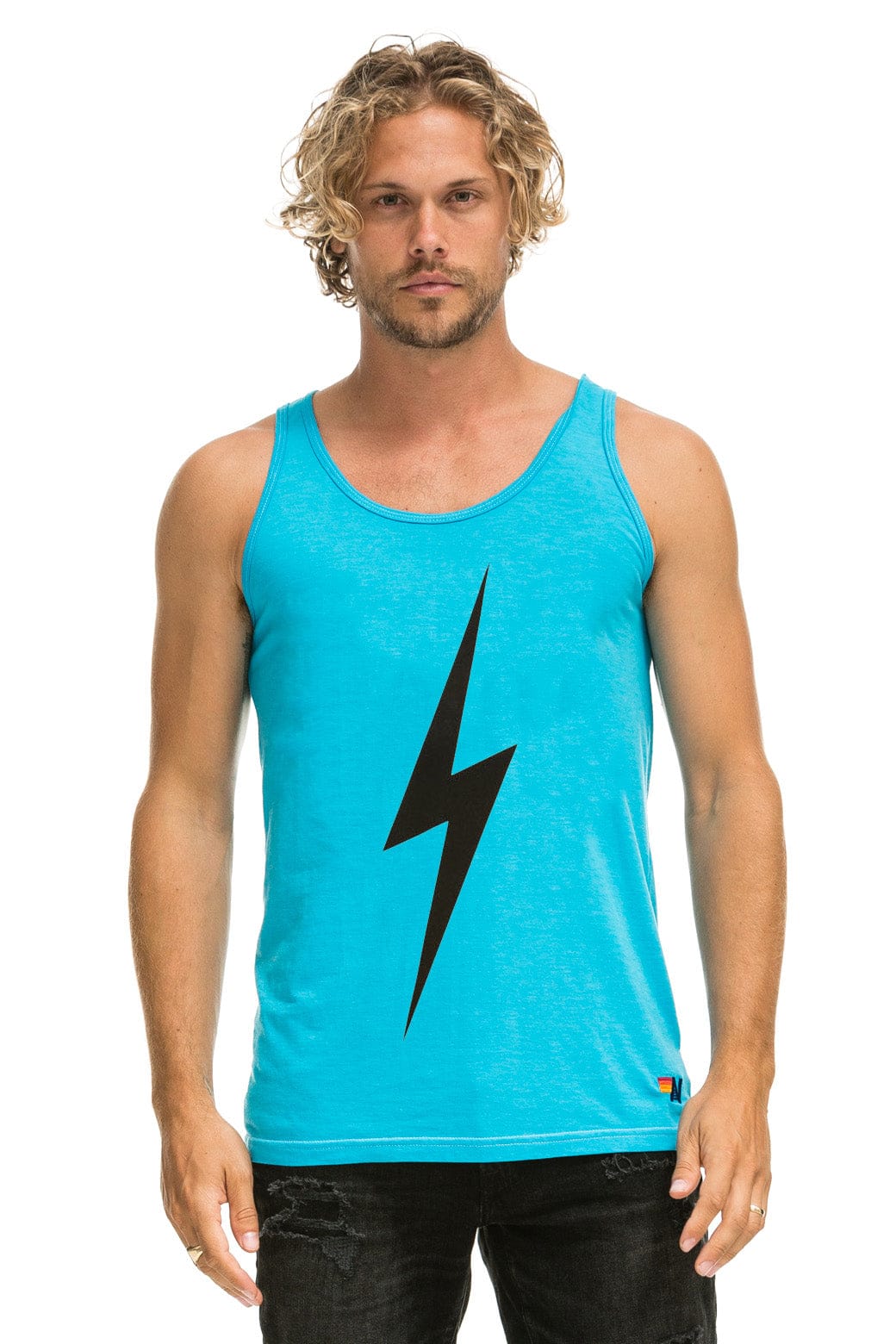 MENS BOLT TANK - NEON BLUE